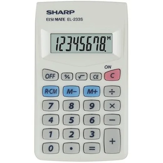 Kalkulačka, vrecková, 8 miestny displej, SHARP "EL-233S"