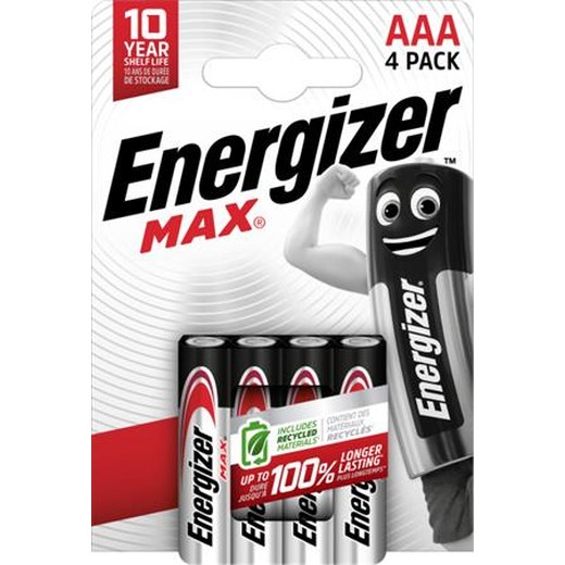 Batérie, AAA mikrotužková, 4 ks, ENERGIZER "Max"