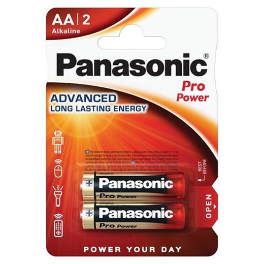 Batéria, AA tužková, 2 ks, PANASONIC "Pro power"