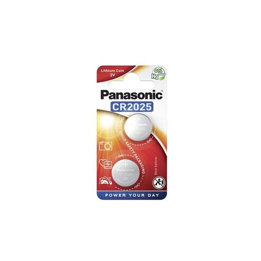 Gombíková batéria, CR2025, 2 ks, PANASONIC