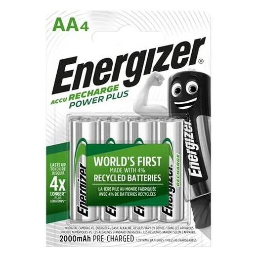 Nabíjateľná batéria, AA tužková, 4x2000 mAh, ENERGIZER "Power Plus"