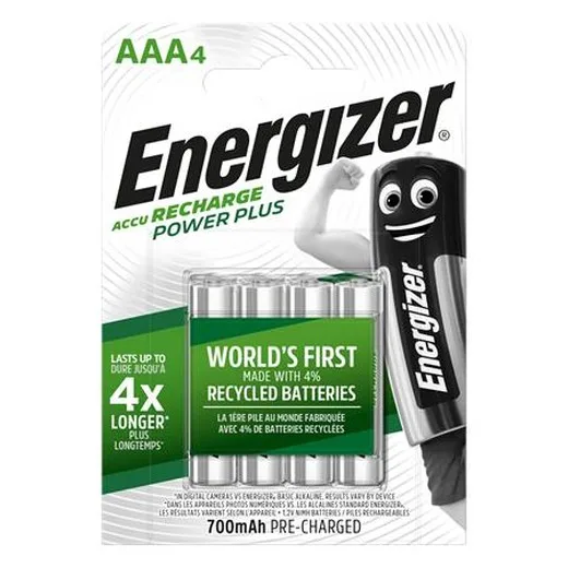 Nabíjateľná batéria, AAA mikrotužková, 4x700 mAh, ENERGIZER "Power Plus"