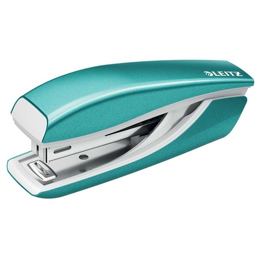 Zošívačka, mini, No. 10, 10 listov, kovová, LEITZ "Nexxt Wow", ladovo modrá
