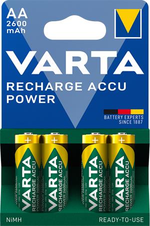 Nabíjateľná batéria, AA tužková , 4x2600 mAh, prednabitá, VARTA "Power"