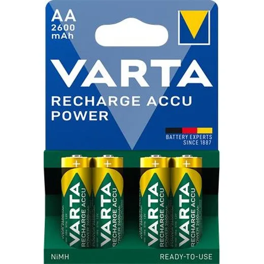 Nabíjateľná batéria, AA tužková , 4x2600 mAh, prednabitá, VARTA "Power"
