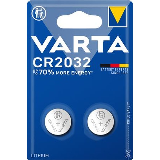Gombíková batéria, CR2032, 2 ks, VARTA