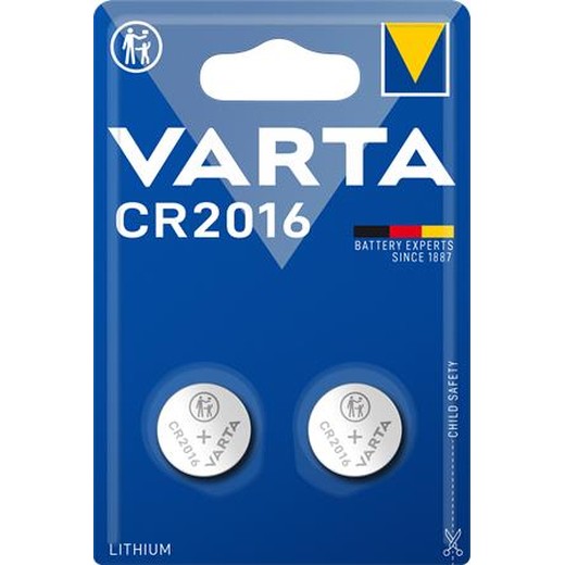 Gombíková batéria, CR2016, 2 ks, VARTA