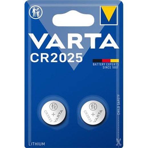 Gombíková batéria, CR2025, 2 ks, VARTA