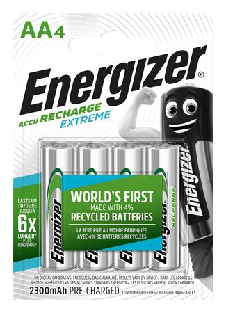 Nabíjateľná batéria, AA tužková, 4×2300 mAh, prednabité, ENERGIZER "Extreme"