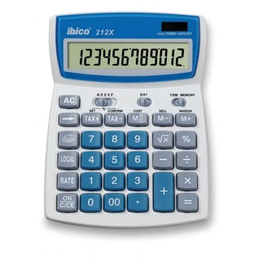Kalkulačka, stolová, 12 miestny displej, IBICO "212X"