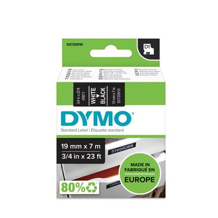 DYMO štítkovacia kazeta 19x7m biela/čier.