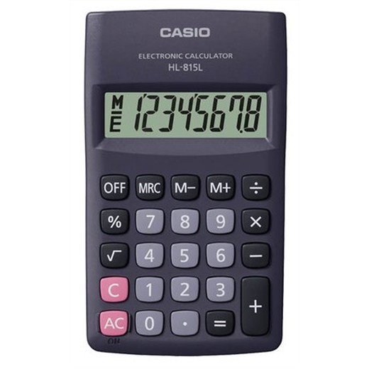 Kalkulačka, vrecková, 8 miestny displej, CASIO "HL-815"