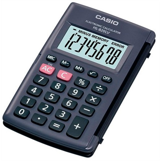 Kalkulačka, vrecková, 8 miestny displej, CASIO "HL-820LV"