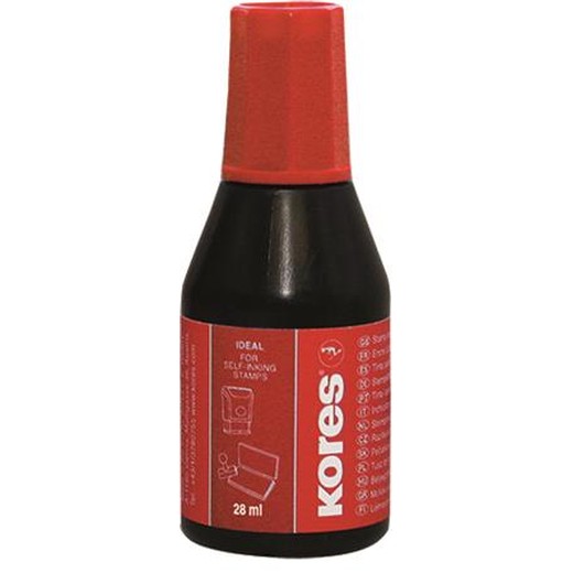 Pečiatková farba, 28 ml, KORES, červená