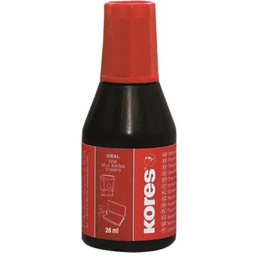 Pečiatková farba, 28 ml, KORES, červená