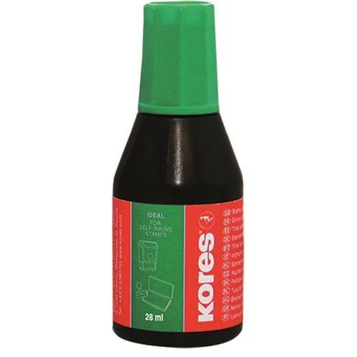 Pečiatková farba, 28 ml, KORES, zelená