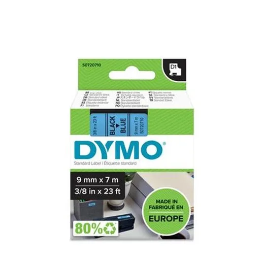 Páska do štítkovač, 9 mm x 7 m, DYMO "D1", modrá-čierna