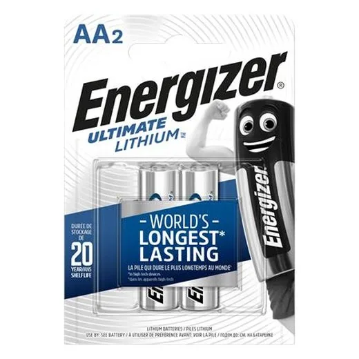Batéria, AA, tužková, 2 ks, Lítium, ENERGIZER "Ultimate Lithium"