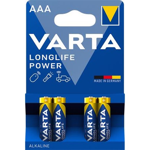 Batéria, AAA mikrotužková, 4 ks, VARTA "High Energy"