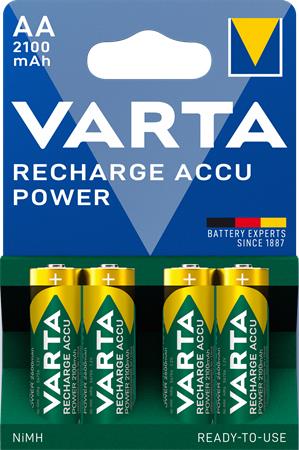 Nabíjateľná batéria, AA, tužková, 4x2100 mAh, prednabitá, VARTA "Power"