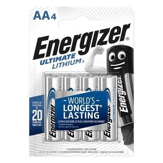 Batéria, AA, tužková, 4 ks, Lítium, ENERGIZER "Ultimate Lithium"