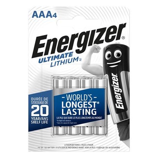Batéria, AAA, mikrotužková, 4 ks, Lítium, ENERGIZER "Ultimate Lithium"
