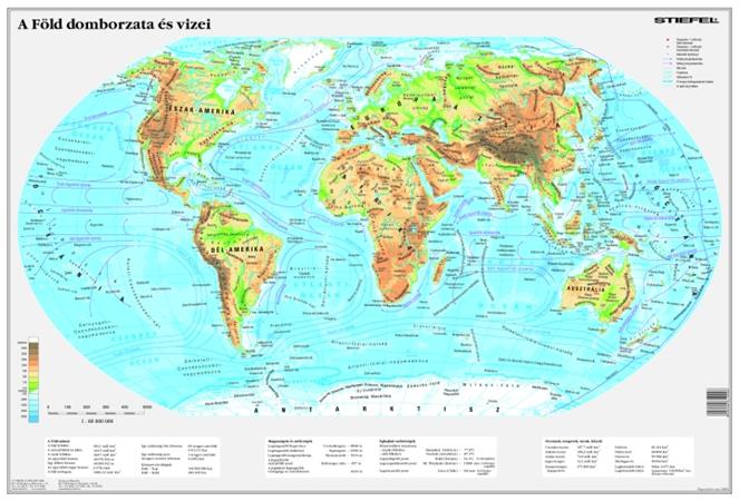 Podložka na stôl, obojstranná, STIEFEL  "Föld domborzata/ Mapa sveta" - výrobok v MJ