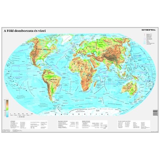 Podložka na stôl, obojstranná, STIEFEL "Föld domborzata/ Mapa sveta" - výrobok v MJ