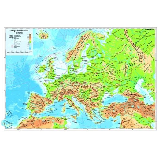 Podložka na stôl, obojstranná, STIEFEL "Európa dombozata/ Reliéfna mapa Európy" - výrobok v MJ