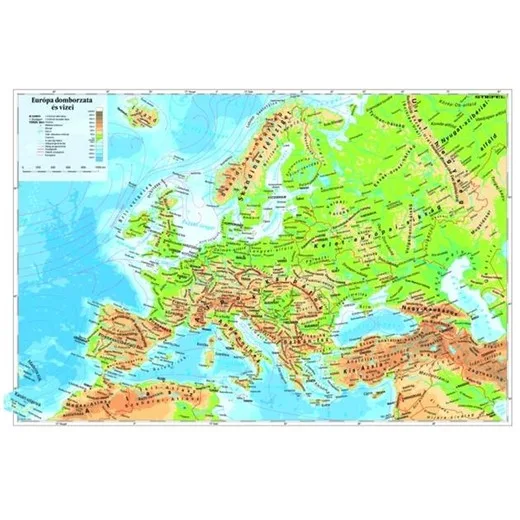 Podložka na stôl, obojstranná, STIEFEL "Európa dombozata/ Reliéfna mapa Európy" - výrobok v MJ