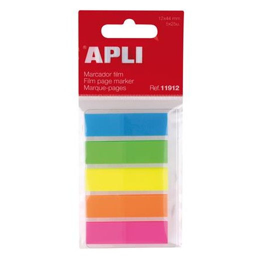 Záložky, 5 fariebm 125 ks, APLI Index standard