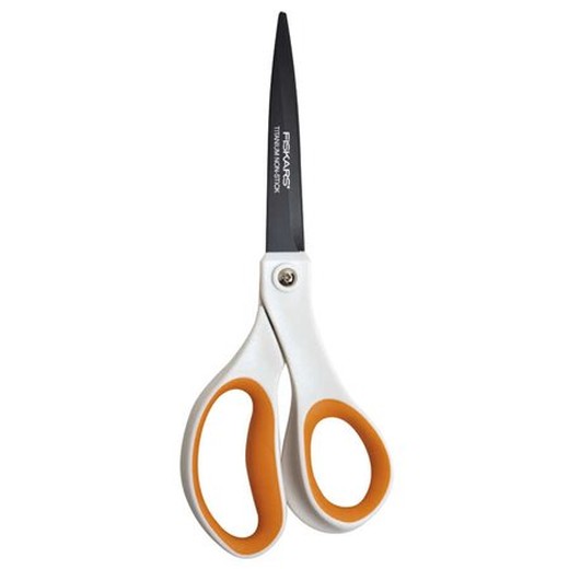 Nožnice, univerzálne, 20 cm, FISKARS "Non-Stick", biele