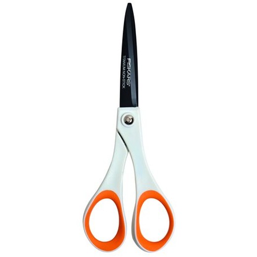 Nožnice, univerzálne, nepriľnavé, 17 cm, FISKARS "Non-Stick", biele