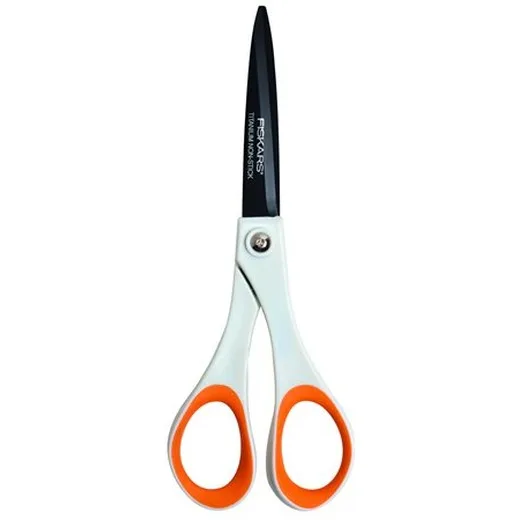 Nožnice, univerzálne, nepriľnavé, 17 cm, FISKARS "Non-Stick", biele