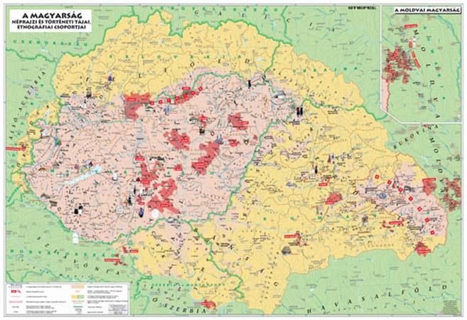 Podložka na stôl, obojstranná, STIEFEL "Magyarország néprajzi térkép/Maďarská etnografická mapa" - výrobok v MJ