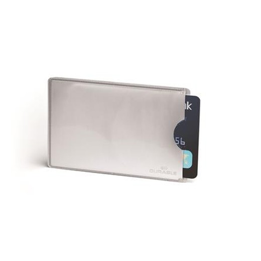 Plastové puzdro, 1-kusové, na RFID kartu, DURABLE, strieborná