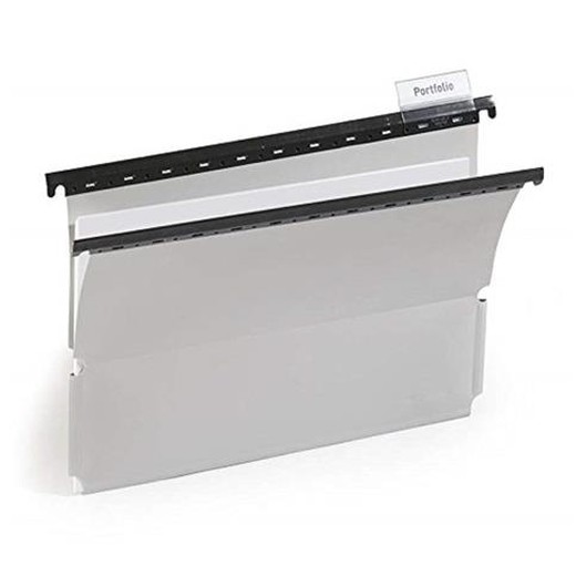 Závesné zakladacie dosky, s bočnicami, PP, A4, DURABLE, sivá