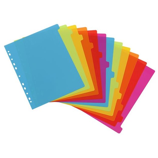 Register, plastový, A4 maxi, 12 dielny, VIQUEL, "Happy Fluo", plastový