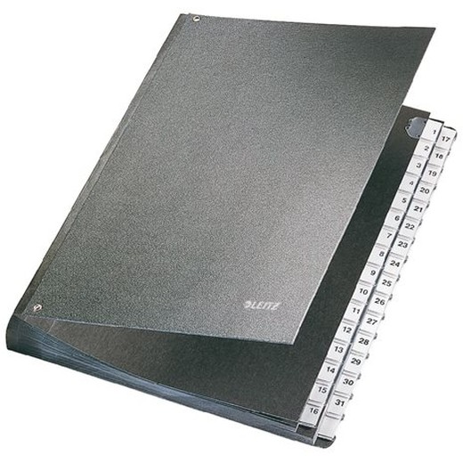 Organizér, A4, 1-31, kartónový, LEITZ, čierny