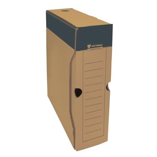 Archívny box, A4, 80 mm, kartón, VICTORIA OFFICE, prírodný