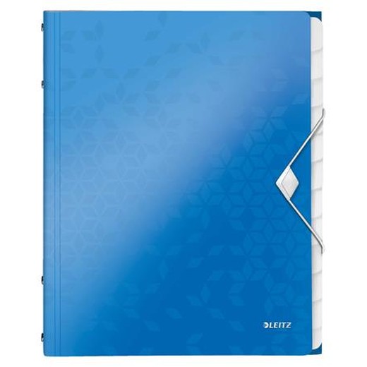 Organizér, A4, 12 dielny, plastový, LEITZ "Wow", modrý