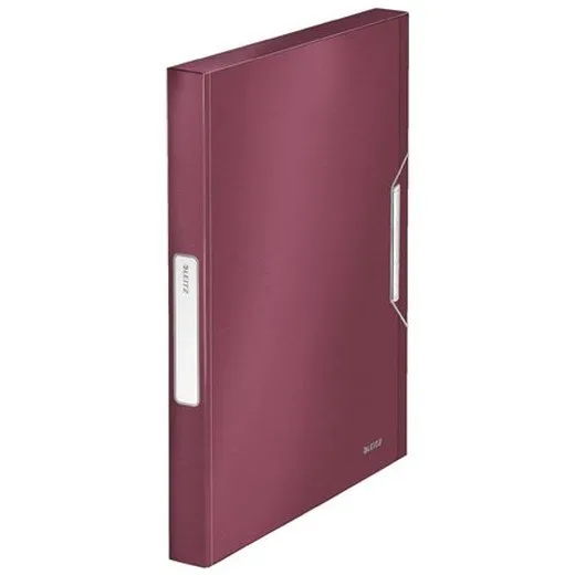 Doska s gumičkou, 30 mm, PP, A4, LEITZ "Style Jumbo", granátovo červená