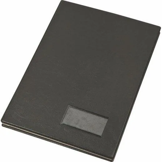 Podpisová kniha, A4, 20 vreciek, kartón, s efektom koženky, VICTORIA OFFICE, čierna