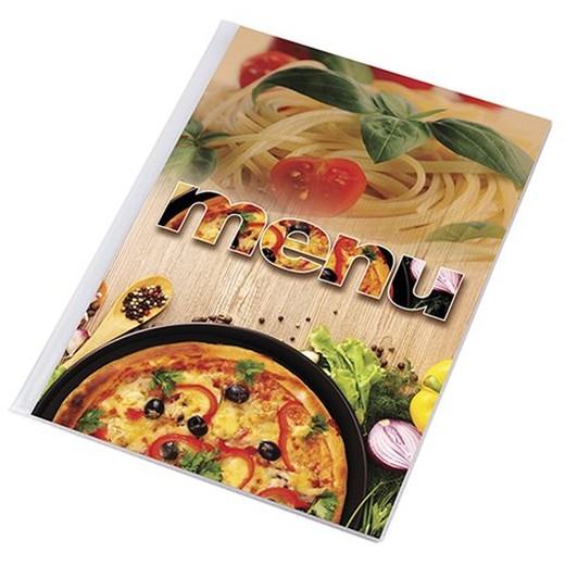 Obal na jedálny lístok, A4, PANTA PLAST "Pizza" , pizza-cestoviny
