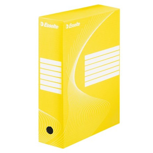 Archívny box, A4, 100 mm, kartón, ESSELTE "Boxycolor", žltý
