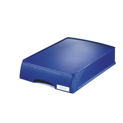 Box na dokumenty, plastový, 1 zásuvkový, LEITZ "Plus", modrý