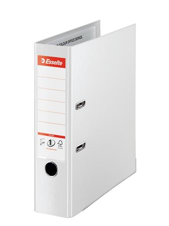 Pákový šanón, 80 mm, A4, PP/PP, s ochranným spodným kovaním, ESSELTE "Standard Plus", Vivida biely