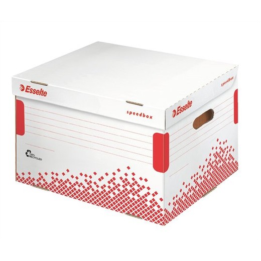 Archívny kontajner, recyklovaný kartón, otváranie smerom nahor, ESSELTE "Speedbox", biely