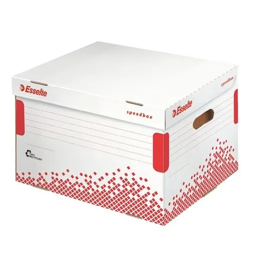 Archívny kontajner, recyklovaný kartón, otváranie smerom nahor, ESSELTE "Speedbox", biely