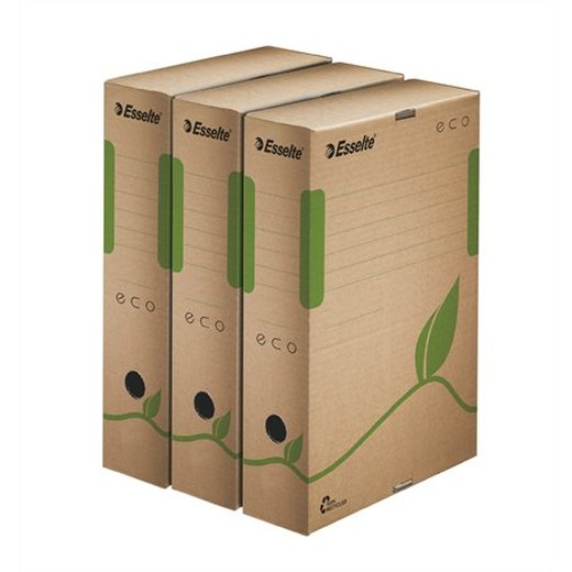 Archívny box, A4, 80 mm, recyklovaný kartón, ESSELTE "Eco", hnedý